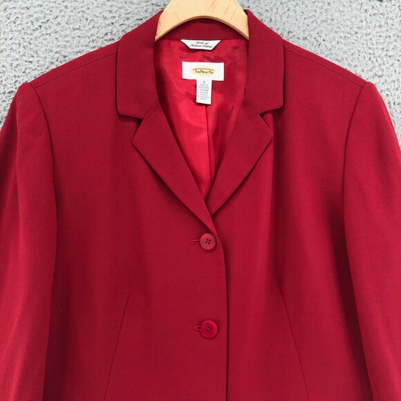 Talbots Blazer Womens 8 Red Wool Blend Button Up Career Office Formal Vintage - Picture 2 of 10